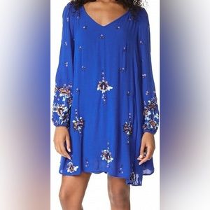 Free People Women’s Embroidered Open Back Babydoll dress